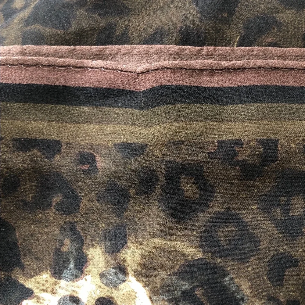 Vintage Silk Brown Animal Print Silk Scarf